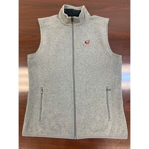 Southern Tide Georgia Bulldogs Full Zip Up Fleece Vest Pockets Men's Size M Gray